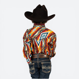 Camisa Rock & Roll Denim Aztec Orange Niño
