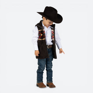 Chaleco Rock & Roll Denim Aztec Choco Niño
