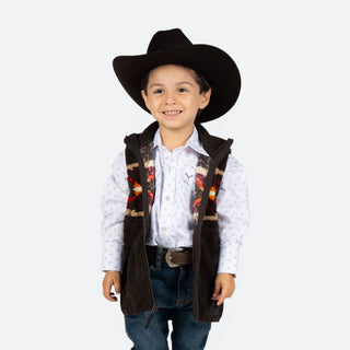 Chaleco Rock & Roll Denim Aztec Choco Niño