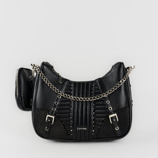 Bolso Cuadra Mantarraya Negro Dama