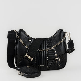 Bolso Cuadra Mantarraya Negro Dama