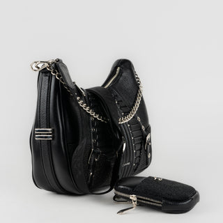 Bolso Cuadra Mantarraya Negro Dama