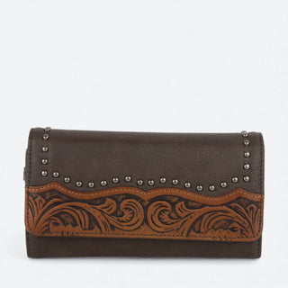 Cartera Montana West Cincelado Chocolate Dama