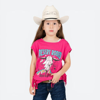 Blusa Rock & Roll Denim Cráneo Rosa Niña