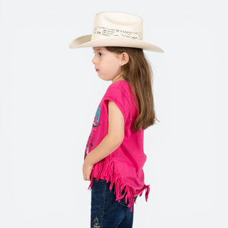 Blusa Rock & Roll Denim Cráneo Rosa Niña