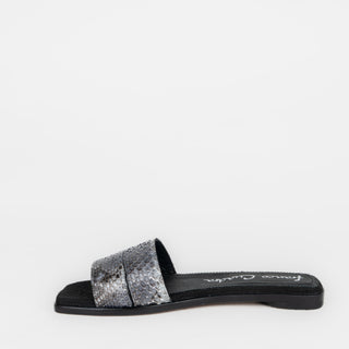 Sandalia Franco Cuadra Pitón Becerro Murray Azul Dama