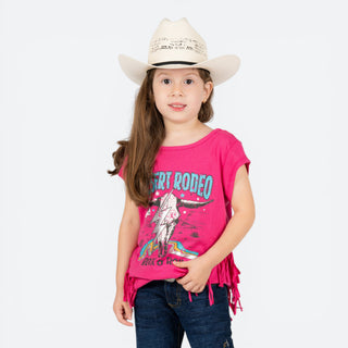 Blusa Rock & Roll Denim Cráneo Rosa Niña