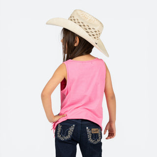 Blusa Rock & Roll Denim Flecos Rosa Niña