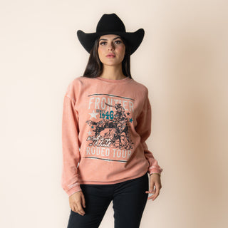 Blusa Rock & Roll Denim Pullover Wtih Coral Dama