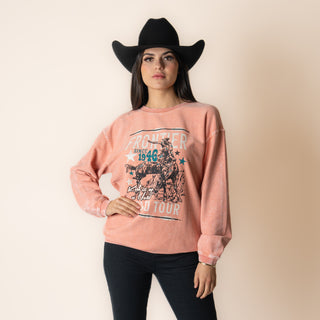 Blusa Rock & Roll Denim Pullover Wtih Coral Dama