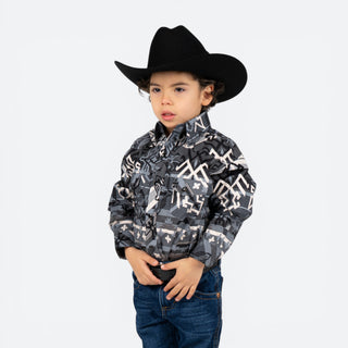 Camisa Rock & Roll Denim Aztec Black Niño