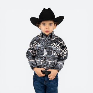 Camisa Rock & Roll Denim Aztec Black Niño