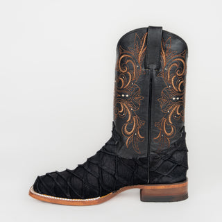 Bota Reyme 049 Grabado Pescado Negro Caballero