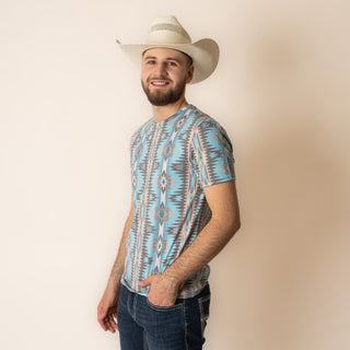 Playera Rock & Roll Denim Turquoise Caballero