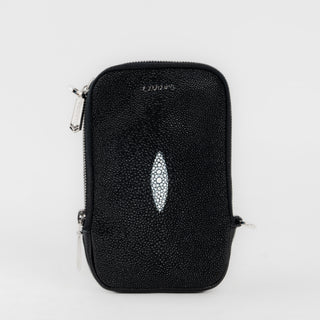 Bandolera Cuadra Mantarraya Negro Caballero