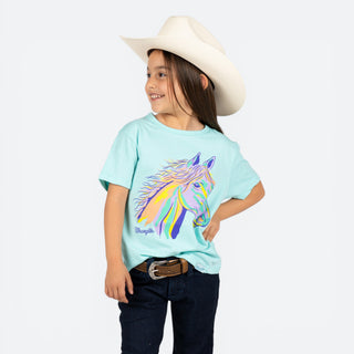 Blusa Wrangler Caballo Turquesa Niña