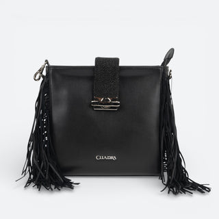 Bolso Cuadra Mantarraya Negro Dama
