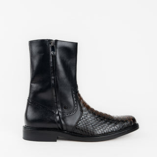 Bota Franco Cuadra Pitón Ternera Inca Negro Caballero