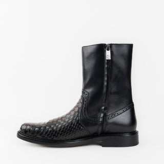 Bota Franco Cuadra Pitón Ternera Inca Negro Caballero