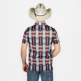 Playera Polo Rock & Roll Denim Printed Navy Caballero