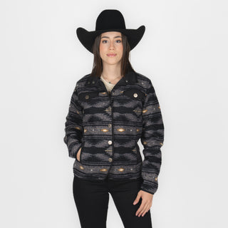 Chamarra Panhandle Aztec Berber Black Dama