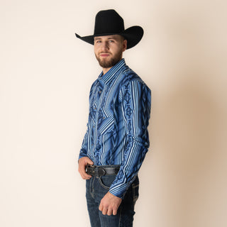 Camisa Rock & Roll Denim Aztec Blue Caballero