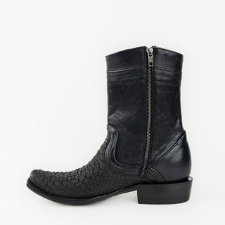 Bota Rio Grande Salvatore Pitón Nobuck Negro Caballero