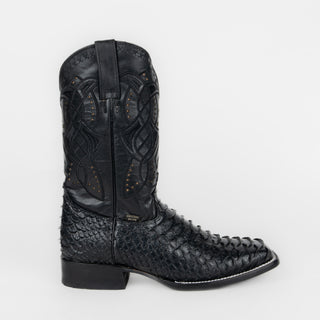 Bota Reyme 049-L28 Grabado Pithon Negro Caballero
