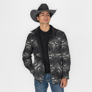 Chamarra Rock & Roll Denim Doble Vista Aztec Black Caballero