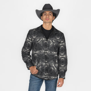 Chamarra Rock & Roll Denim Doble Vista Aztec Black Caballero