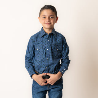 Camisa Denver Estopando Azul Niño