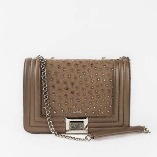 Bolso Cuadra Avestruz Andros Taupe Dama
