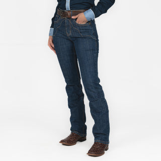 Jeans Rock & Roll Denim Western Yoke Dark Wash Dama