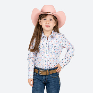 Camisa Rodeo Estampado Rombo Niña