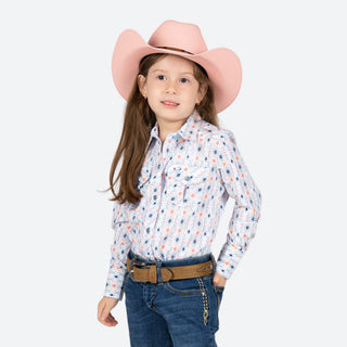 Camisa Rodeo Estampado Rombo Niña