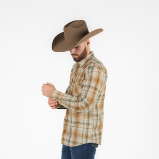 Camisa Ariat Halston Retro DNP LS Shrt Khaki Caballero