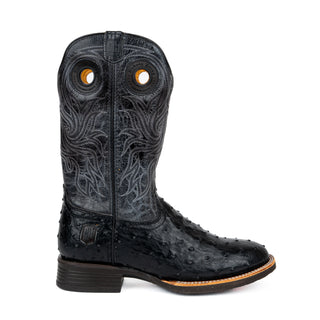 Bota Nokota Stanley 50 Piel Grabada Avestruz Negro Caballero