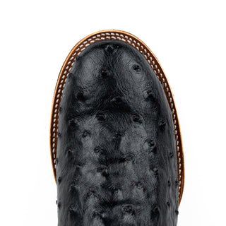 Bota Nokota Stanley 50 Piel Grabada Avestruz Negro Caballero