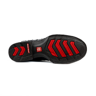 Bota Nokota Stanley 50 Piel Grabada Avestruz Negro Caballero