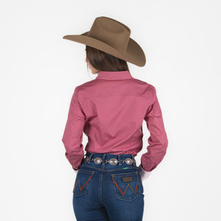 Camisa Ariat Wr Kirby LS Shrt Rose Wine Dama