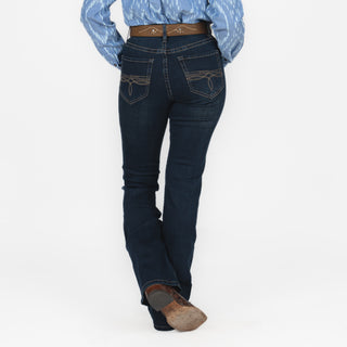 Jeans Rock & Roll Denim Boot Stitch Dark Wash Dama