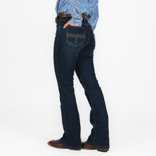 Jeans Rock & Roll Denim Boot Stitch Dark Wash Dama