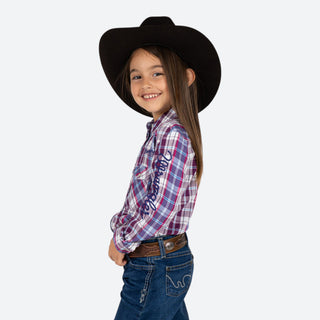 Camisa Wrangler Cuadros Morado Niña