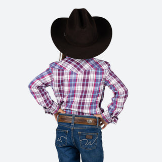 Camisa Wrangler Cuadros Morado Niña