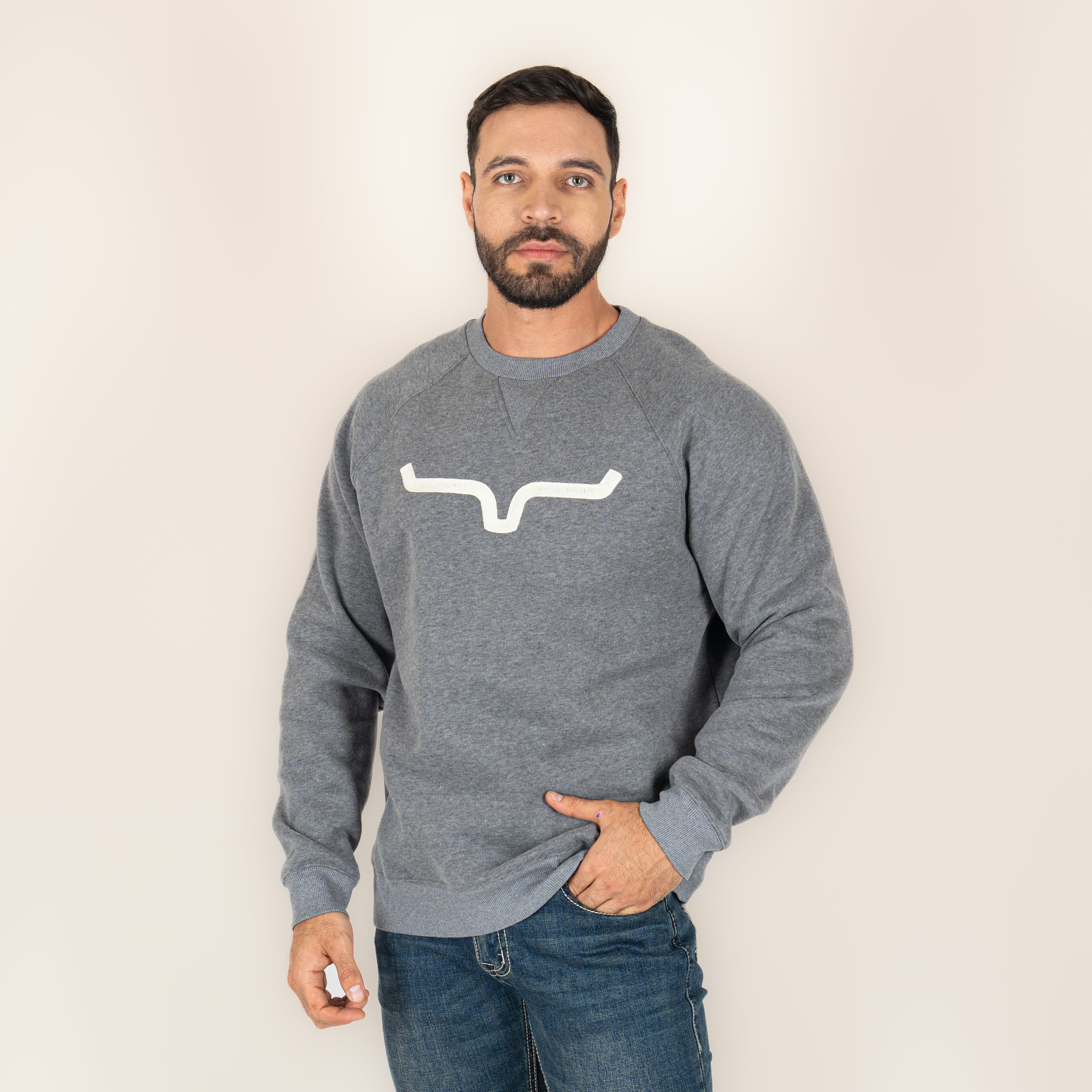 Suéter Kimes Ranch Vintage Crew Charcoal Heather Caballero