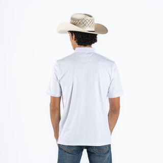 Playera Cuadra Polo Blanco Caballero
