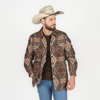 Chamarra Rock & Roll Denim Aztec Dark Brown Caballero