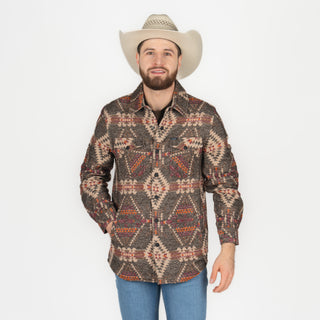 Chamarra Rock & Roll Denim Aztec Dark Brown Caballero