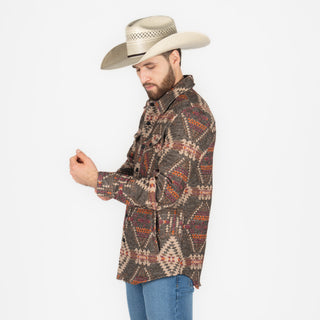 Chamarra Rock & Roll Denim Aztec Dark Brown Caballero