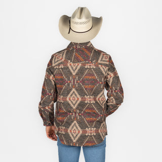Chamarra Rock & Roll Denim Aztec Dark Brown Caballero